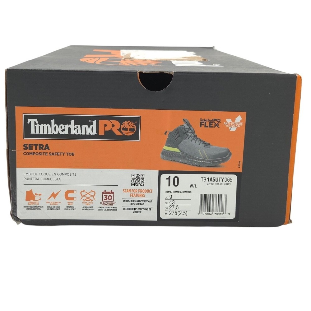 Timberland PRO Setra Work Boot Men 10 WIDE Gray Composite Toe Slip Resistant NEW - Picture 10 of 10